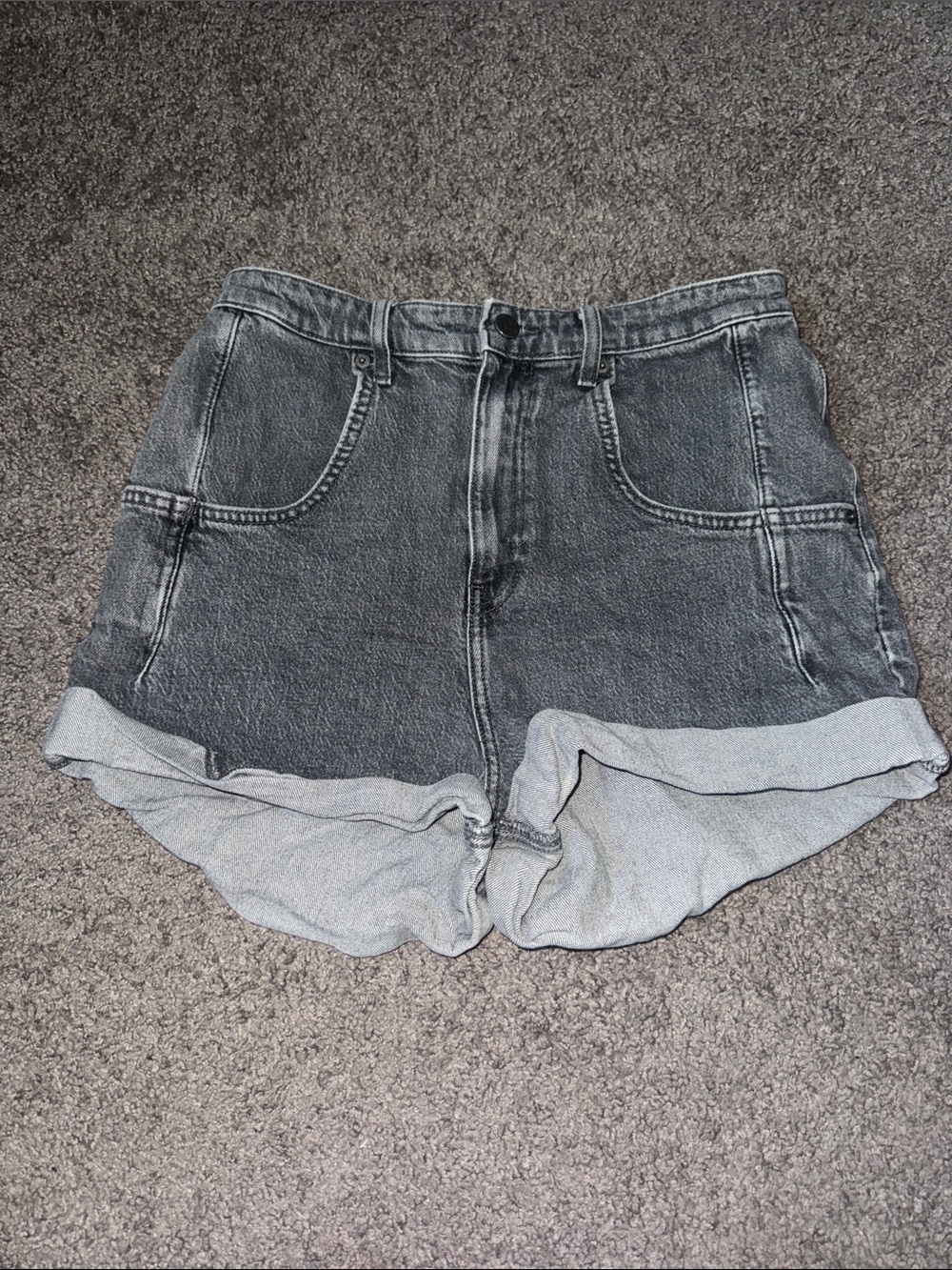 Urban Outfitters BDG Black Rolled-Hem High-Waist Denim Shorts